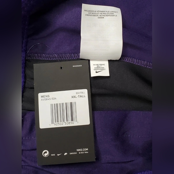 Nike NBA LA Lakers XXL-Tall Player Issued Tear Away Therma Flex Pants Purple - Picture 12 of 12